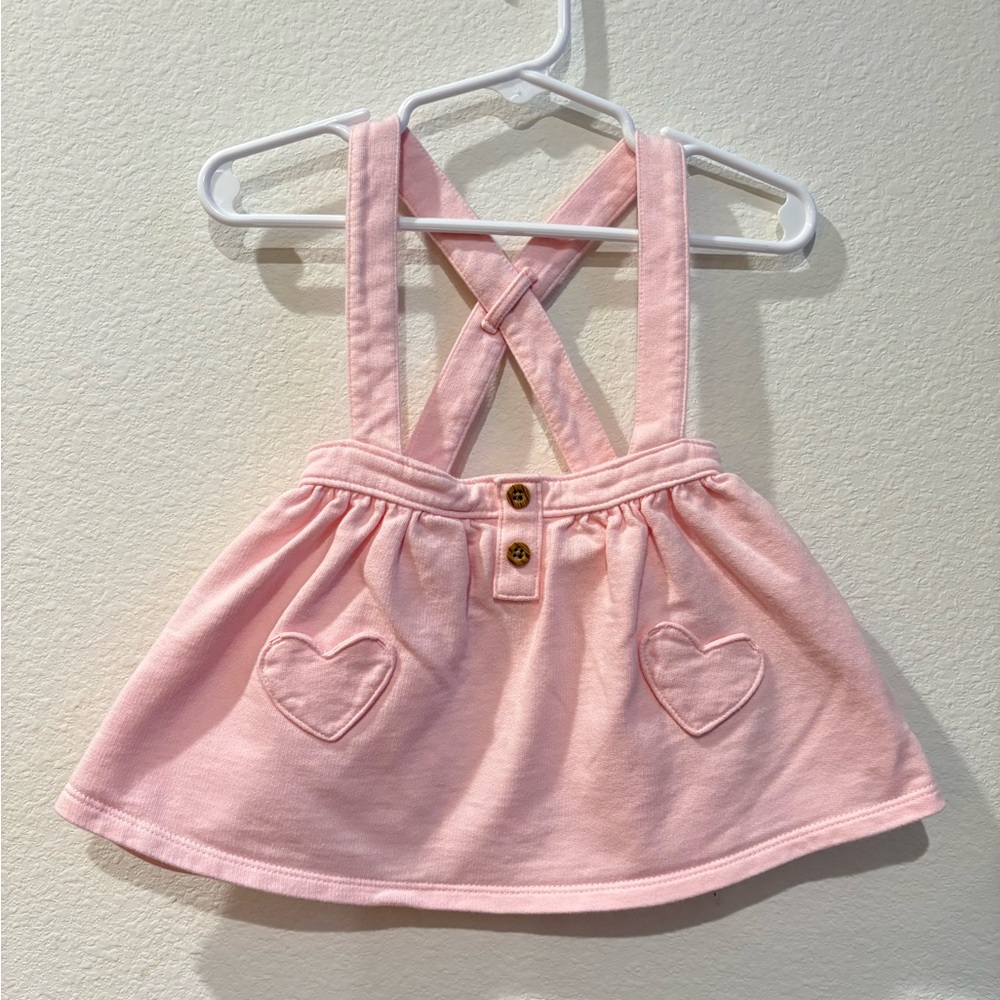 Carter’s Pink Suspender Skirt with Heart Pockets 12M